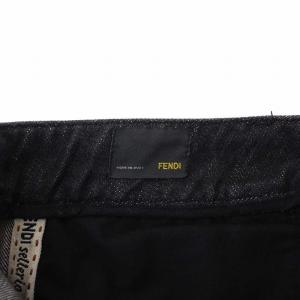 FENDI デニムパンツ ジーンズ ブーツカット ステッチ W24 黒 ブラック