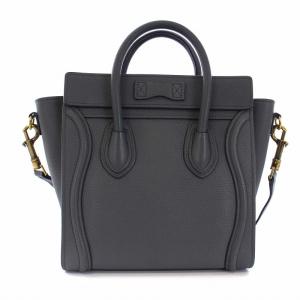 CELINE ラゲージ ナノショッパー ハンドバッグ トートバッグ ショルダーバッグ 2way レザー グレー