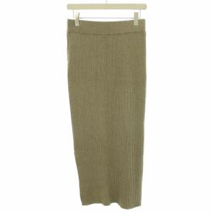 L'Appartement 20SS ブークレニットスカート ロング マキシ タイト リブ編み イージー 36 S ベージュ
