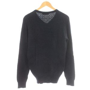 Cruciani ニット Vネック コットン セーター 長袖 48 M ネイビー 紺