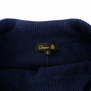 Drawer ウールカシミヤ12Gニットパンツ イージーパンツ ジョガーパンツ リボン ウール カシミヤ混 2 M 紺 ネイビー