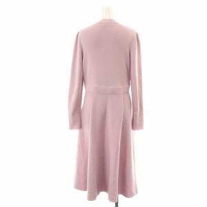 CELFORD ボウタイニットワンピース ロング ミモレ フレア リボン 長袖 38 M ピンク CWNO191081