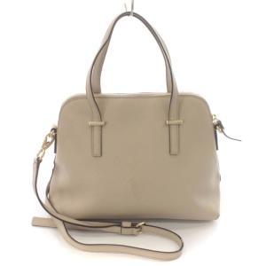 kate spade new york ミニトートバッグ ショルダー 2way ロゴ レザー 裏地ドット 鞄 ベージュ