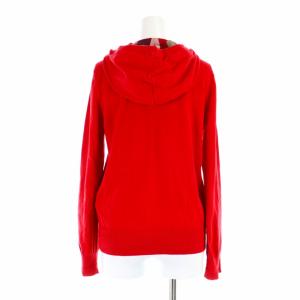 BLUE LABEL CRESTBRIDGE 20SS パーカー ジップアップ 綿ニット 裏地チェック 長袖 38 M 赤 レッド