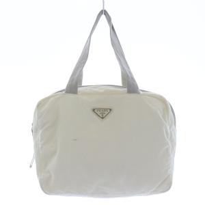 ハンドバッグ トートバッグ ミニ 三角プレート ナイロン 白 ホワイト グレー OH