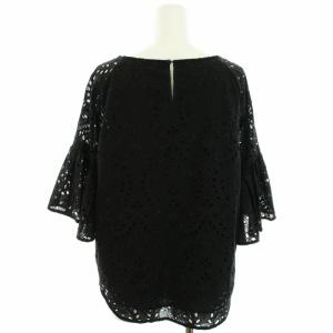 Grace Class 20AW ブラウス シャツ カットワーク レース 五分袖 ボリュームスリーブ 36 S 黒 ブラック
