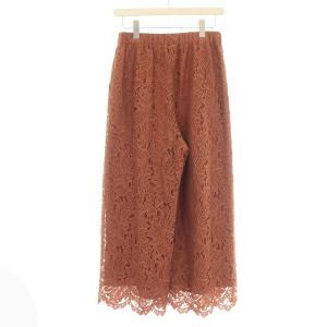 Diagram GRACE CONTINENTAL 20SS ワイドパンツ 総レース イージーパンツ 花柄 36 S 茶 オレンジ