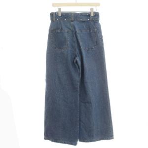 GRACE CONTINENTAL 20SS デニムパンツ ワイド パンツ ベルト付 スタッズ 36 S 青 ブルー