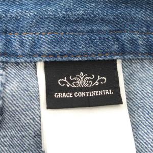 GRACE CONTINENTAL 20SS デニムパンツ ワイド パンツ ベルト付 スタッズ 36 S 青 ブルー