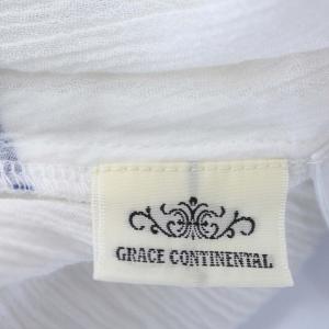 GRACE CONTINENTAL ブラウス シャツ 刺繍 花柄 プルオーバー 長袖 36 S 白 ホワイト 青