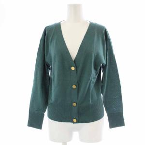19AW カーディガン ニット 長袖 ウール 36 S 緑 グリーン