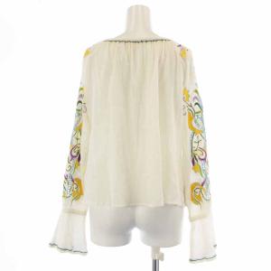 GRACE CONTINENTAL 19SS ブラウス シャツ プルオーバー 長袖 薄手 刺繍 36 S 白 ホワイト