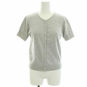 ニットカーディガン ボレロ 半袖 スナップボタン コットン 1 S グレー