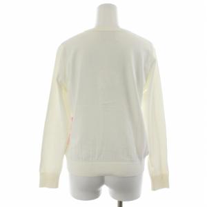 Chesty カーディガン ニット チューリップ柄プリント フリル クルーネック 長袖 F 白 ホワイト