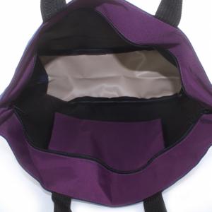 Hervé Chapelier ナイロンスクエアショルダー Lサイズ トートバッグ ハンドバッグ 紺 ネイビー 紫 パープル