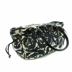 kate spade new york スティービー stevieトートバッグ ハンドバッグ ナイロン レザー 花柄 バラ柄 リボン タグ付き 白 ホワイト 黒 ブラック