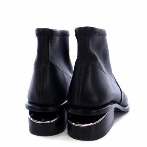 alexanderwang ブーティ ショートブーツ チャンキーヒール レザー 36.5 23.5cm 黒 ブラック 302139
