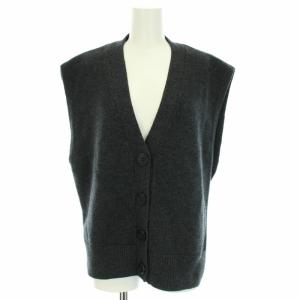 20AW メリノウールスリットベストカーディガン ニットベスト 前開き ウール 38 M チャコールグレー