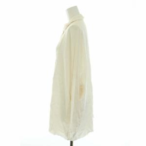 MM6 Maison Margiela 17SS カットオフシャツ ブラウス 長袖 比翼ボタン 麻混 リネン混 L オフホワイト