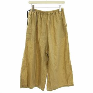 GRAMiCCi リネンコットンラップフレアパンツ クライミングパンツ イージー ガウチョ 麻 M ベージュ GLP-20S036