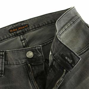 Nudie Jeans タイトテリー Tigjt Terry デニムパンツ ジーンズ ジップフライ W31 L32 M 黒 ブラック