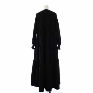 Onitsuka Tiger WS DRESS ロングワンピース 長袖 Vネック M 黒 ブラック タグ付き