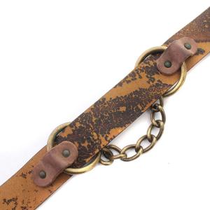 DIESEL ベルト レザー ダメージ加工 90/36 茶 ブラウン