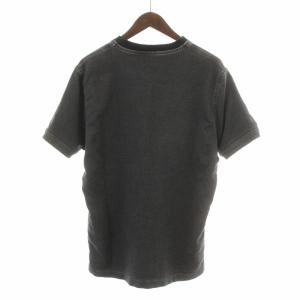 DIESEL D-BIGGOR-NE Tシャツ カットソー 半袖 クルーネック ロゴ刺繍 S ダークグレー