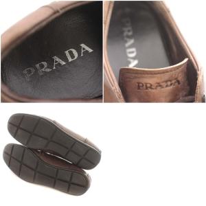 PRADA ドライビングシューズ レザー スニーカー 6 26.5cm 茶 ブラウン
