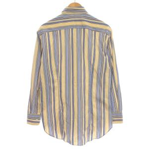 Salvatore Ferragamo シャツ ストライプ 長袖 M 黄色 イエロー 青