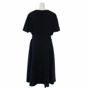 Leilian NEMIKA ロングワンピース 半袖 クルーネック 17+ 3XL 大きいサイズ 紺 ネイビー JS-1900572