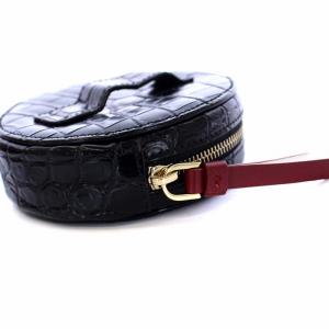 BALLY CADDY コインケース 小銭入れ 財布 サークル クロコ型押しレザー 黒 ブラック