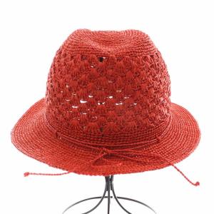 HELEN KAMINSKI SKYLER 麦わら帽子 ストローハット 帽子 ラフィア リボン F 赤 レッド