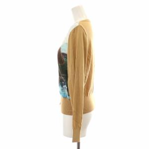 AUDREY KNIT CARDIGAN カーディガン ニット 長袖 クルーネック 切替 柄 