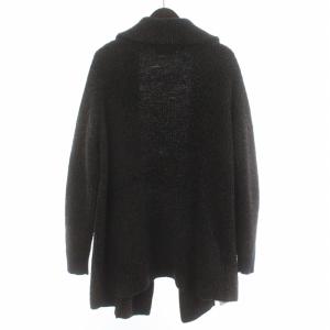 PAUL SMITH カーディガン ニット ショールカラー ロング ウール混 絹混 シルク混 M 黒 ブラック