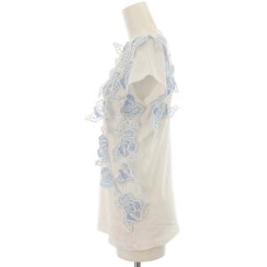 N°21 カットソー Tシャツ 花柄 レース 半袖 36 S 白 ホワイト