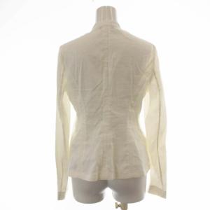 Theory organic crunch was clean blazer ul ノーカラージャケット 薄手 リネン 0 S 白 ホワイト