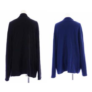 PAUL SMITH リバーシブルカーディガン カットソー ウール混 黒 ブラック 青 ブルー
