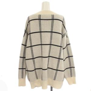 Spick&Span 22AW ジャガードチェック カーディガン ニット チェック ウール混 F 白 黒