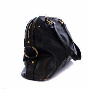 YVES SAINT LAURENT ミューズバッグ ハンドバッグ レザー 黒 ブラック 156464