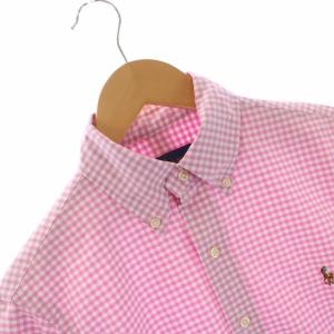 RALPH LAUREN ボタンダウンシャツ カジュアル 長袖 ギンガムチェック  XS ピンク 白 ホワイト