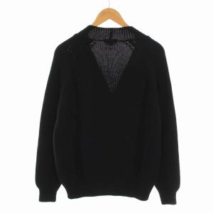 MARGARET HOWELL 20年製 FINE MERINO WOOL カーディガン ニット Vネック 長袖 M 黒 ブラック