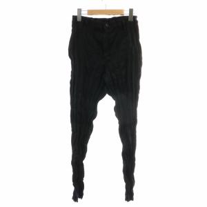 パンツ ジップフライ プリーツ 黒 ブラック