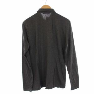 Aquascutum ニットカーディガン ストライプ 長袖 襟付き L  グレー