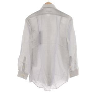 Aquascutum タグ付き ワイシャツ ドレス チェック リネン混 麻混 長袖 39-82 グレー 水色