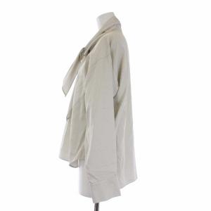 ADORE ブラウス シャツ 長袖 プルオーバー スキッパー ボウタイ リボン アシンメトリー 38 M ベージュ