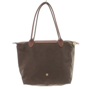 Longchamp プリアージュ トートバッグ ナイロン レザー ロゴ 鞄 茶 ブラウン