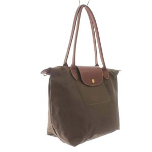 Longchamp プリアージュ トートバッグ ナイロン レザー ロゴ 鞄 茶 ブラウン