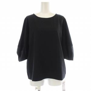 22SS カットソー プルオーバー 五分袖 クルーネック ボリュームスリーブ 40 M 黒 ブラック