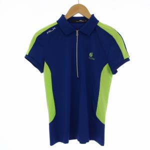 RLX Ko Olina ポロシャツ カットソー 半袖 ハーフジップ ロゴ 刺繍 M 青 ブルー 緑 グリーン